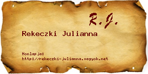 Rekeczki Julianna névjegykártya